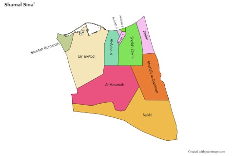 Mapas de muestra para Shamal Sina' (coloreado)