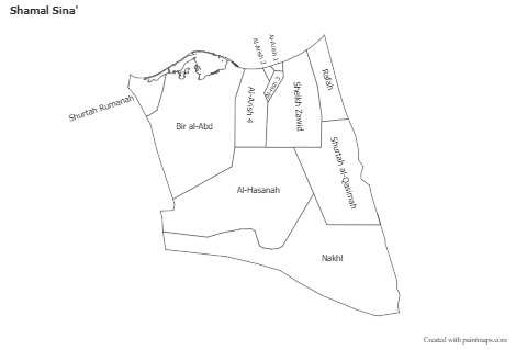 Mapas de muestra para Shamal Sina' (blanco-negro)