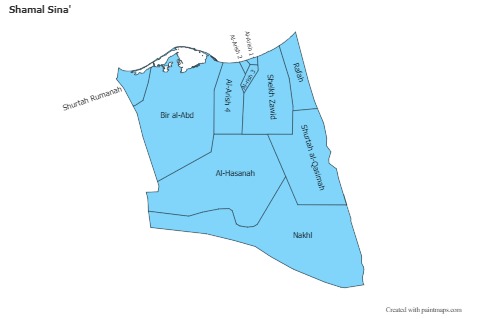 Mapas de muestra para Shamal Sina' (azul)