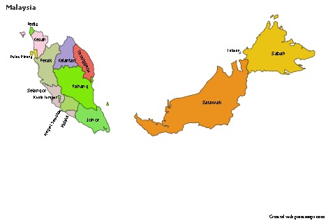 Sample Maps for Malaysia (colored)