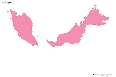 Sample Maps for Malaysia (pink,outline)