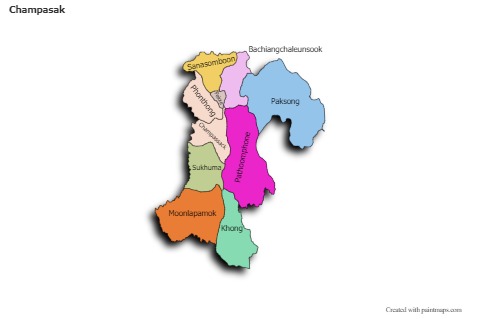 Sample Maps for Champasak (colored,shadowy)