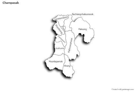 Sample Maps for Champasak (black-white,shadowy)