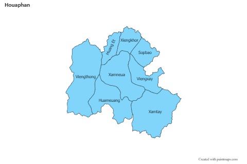 Contoh Peta untuk Houaphan (biru)