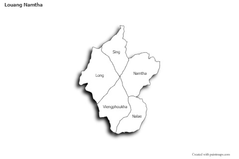 Contoh Peta untuk Louang Namtha (hitam-putih,bayangan)