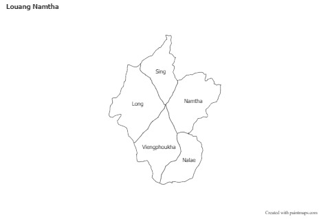 Contoh Peta untuk Louang Namtha (hitam-putih)