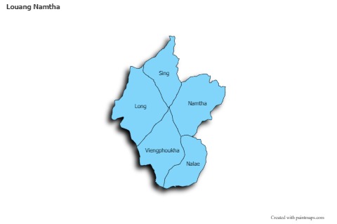 Contoh Peta untuk Louang Namtha (biru,bayangan)