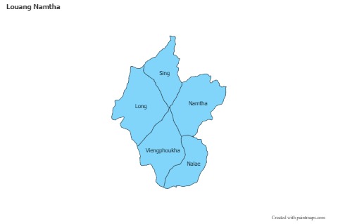 Contoh Peta untuk Louang Namtha (biru)