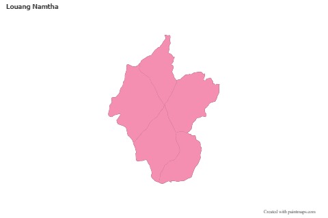 Contoh Peta untuk Louang Namtha (merah jambu,garis besar)