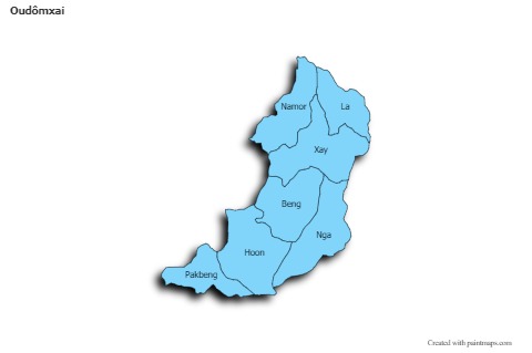 Contoh Peta untuk Oudômxai (biru,bayangan)