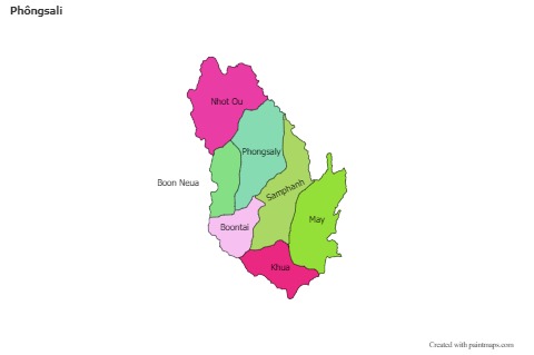 Sample Maps for Phôngsali (colored)