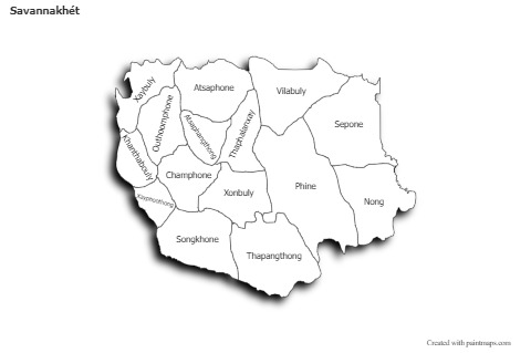 Sample Maps for Savannakhét (black-white,shadowy)