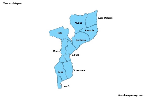 Contoh Peta untuk Mozambik (biru)