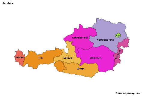 Contoh Peta untuk Austria (berwarna)