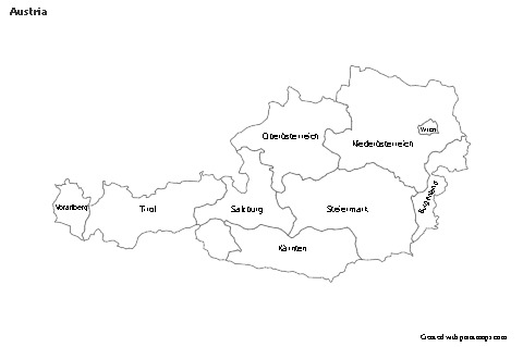 Contoh Peta untuk Austria (hitam-putih)