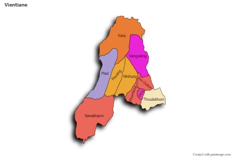 Contoh Peta untuk Vientiane (berwarna,bayangan)