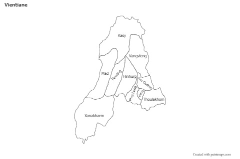 Contoh Peta untuk Vientiane (hitam-putih)