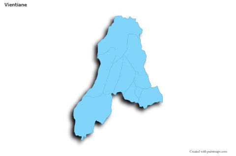 Contoh Peta untuk Vientiane (biru,garis luar,bayangan)