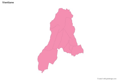 Contoh Peta untuk Vientiane (merah jambu,garis besar)