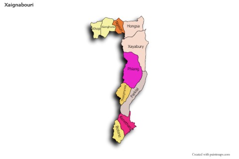 Sample Maps for Xaignabouri (colored,shadowy)