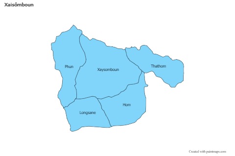 Contoh Peta untuk Xaisômboun (biru)