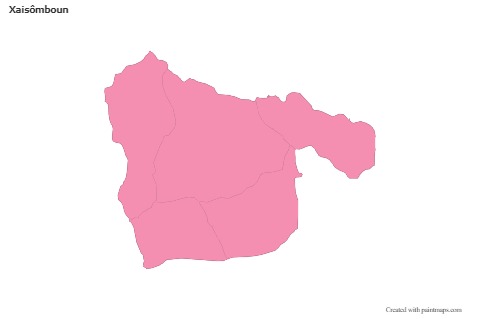 Contoh Peta untuk Xaisômboun (merah jambu,garis besar)