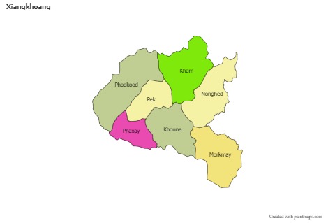 Xiangkhoang için Örnek Haritalar (renkli)