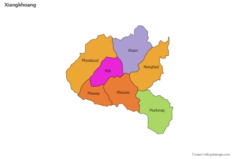 Xiangkhoang için Örnek Haritalar (siyah-beyaz,gölgeli)