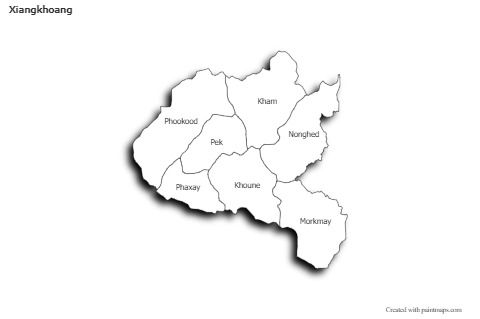 Xiangkhoang için Örnek Haritalar (siyah-beyaz)
