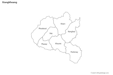 Xiangkhoang için Örnek Haritalar (mavi,gölgeli)