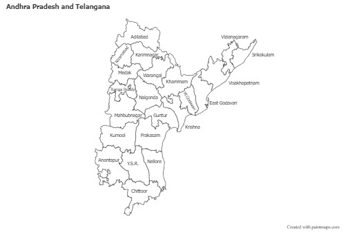 Contoh Peta untuk Andhra Pradesh dan Telangana (biru,bayangan)