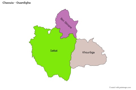 Sample Maps for Chaouia - Ouardigha (colored)
