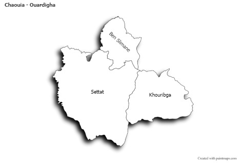 Sample Maps for Chaouia - Ouardigha (black-white,shadowy)