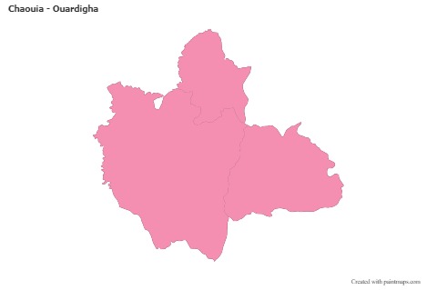 Sample Maps for Chaouia - Ouardigha (pink,outline)