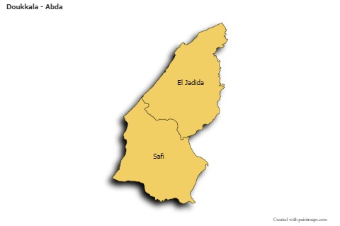 Sample Maps for Doukkala - Abda (colored,shadowy)