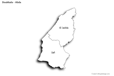 Sample Maps for Doukkala - Abda (black-white,shadowy)