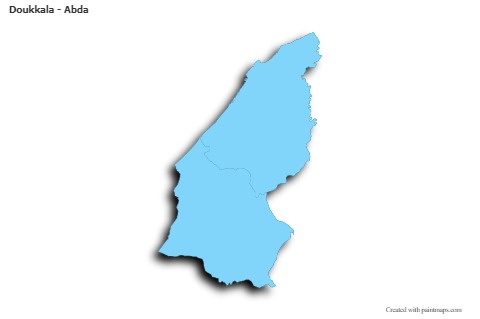 Sample Maps for Doukkala - Abda (blue,outline,shadowy)