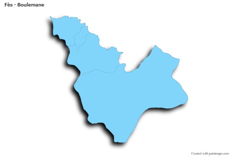 Sample Maps for Fès - Boulemane (blue,outline,shadowy)