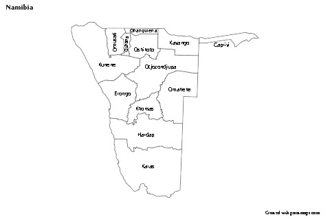 Sample Maps for Namibia (black-white)