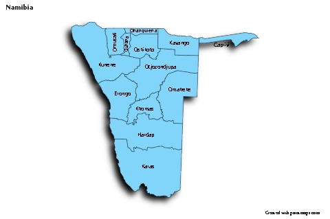 Sample Maps for Namibia (blue,shadowy)