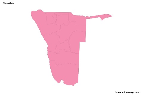Sample Maps for Namibia (pink,outline)