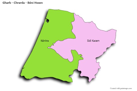 Sample Maps for Gharb - Chrarda - Béni Hssen (colored,shadowy)