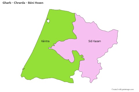 Sample Maps for Gharb - Chrarda - Béni Hssen (colored)