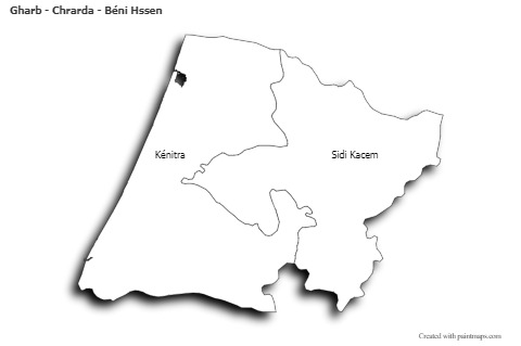 Sample Maps for Gharb - Chrarda - Béni Hssen (black-white,shadowy)