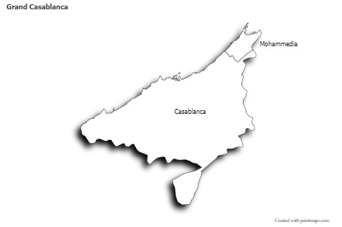 Grand Casablanca için Örnek Haritalar (siyah-beyaz,gölgeli)