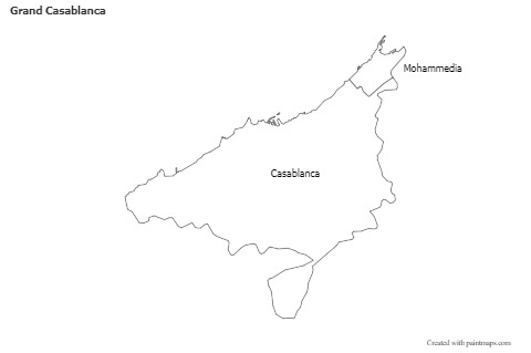 Grand Casablanca için Örnek Haritalar (siyah-beyaz)