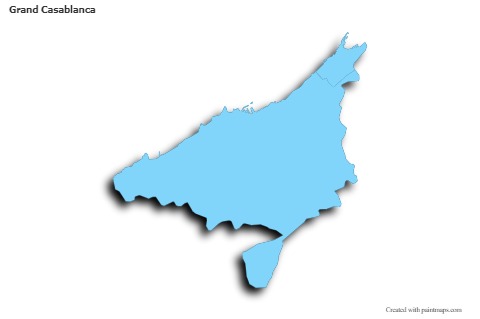 Grand Casablanca için Örnek Haritalar (mavi,anahat,gölgeli)