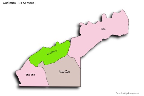 Sample Maps for Guelmim - Es-Semara (colored,shadowy)