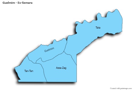 Sample Maps for Guelmim - Es-Semara (blue,shadowy)