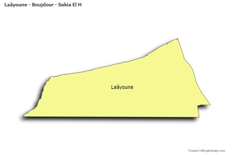Sample Maps for Laâyoune - Boujdour - Sakia El H (colored,shadowy)